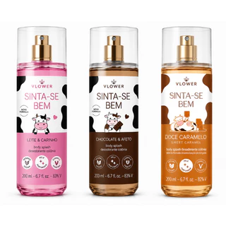 Kit DELEITE Cuide-se Bem Body Splash 200ml - Frescor e Hidratação com Fragrância Gourmand VLOWER