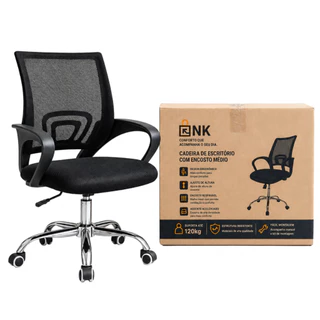 Cadeira Escritório Confortável Giratória Home Office NK Estofado Mesh