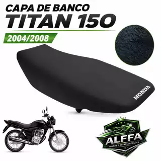 Capa De Banco CG TITAN 150 2004/2005/2006/2007/2008 PRETA COM LOGO. MOTO MODELO ORIGINAL.