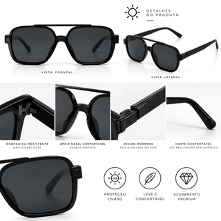 Óculos de Sol Unissex Oversized Quadrado Retrô com Lentes Coloridas – Armação Moderna e Estilosa