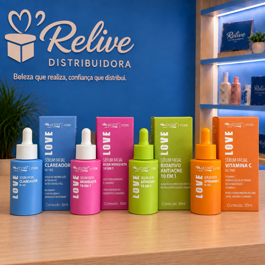 KIT 04 Serum Facial MAX LOVE 30ml: Clareador de Pele + Vitamina C