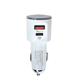 Carregador Veícular Turbo 60W Turbo USB + Tipo-C PD3.0 QC4.0 Carga Rápida 9.1A Universal Para Celular Android iOS Carro