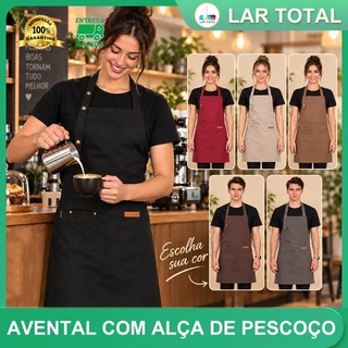 Avental Resistente com Alças Reguláveis para Uso em Restaurantes, Bares e Cozinha