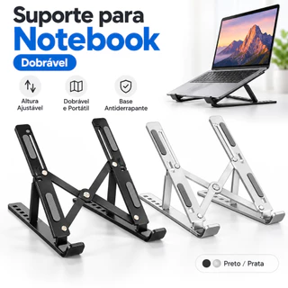 Suporte para Notebook em Alumínio Dobrável Ajustável Portátil Antiderrapante