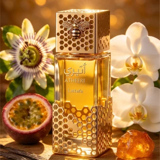 Perfume árabe Atheeri Fragrância com Frasco Dourado e Motivo de Abelha 100ml