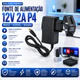 Fonte De Alimentação Bivolt 12v 2a P4 Tv Box Preto 110v/220v Pronta entrega