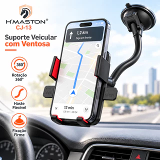 H'Maston CJ-13 Suporte Carro Celular Ajustável Rotação 360° Fixação Segura