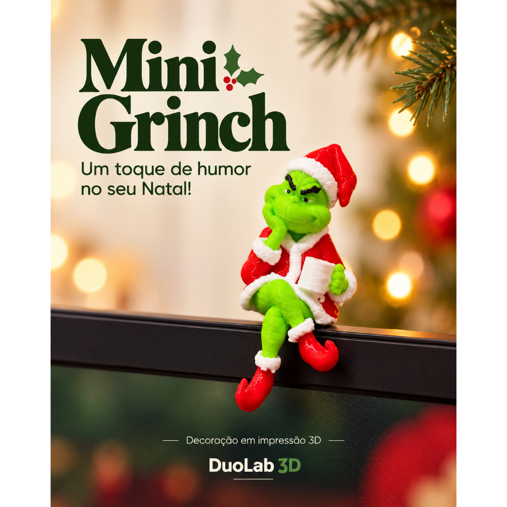Mini Grinch Papai Noel - Sentado no monitor | Shopee Brasil