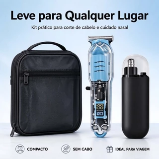Máquina De Cortar Cabelo Profissional Smart Lcd Barbeador Elétrico Transparente Sem Fio Para Homens