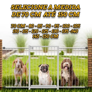 Kit Portão Pet Bebê Corredor Medida 70 CM 80 CM 90 CM 95 CM 1 Metro até 150 CM Grade Cachorro Branco em Oferta na Shopee