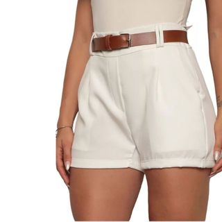 Short Alfaiataria Feminino Social Com Cinto Cintura Alta PROMOÇAO — foto 7 — Achou Levou Brasil