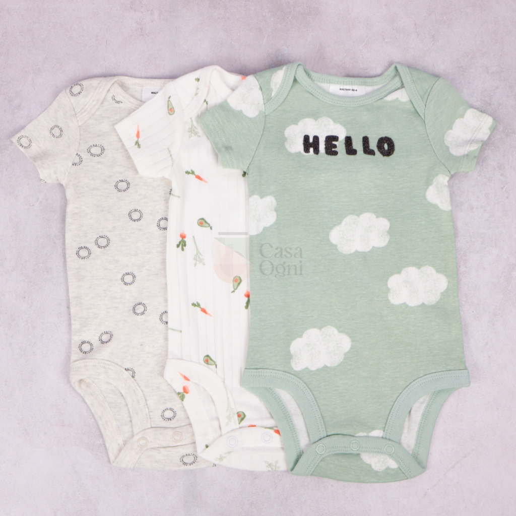 Conjunto Body Carters Original 3un Bebê Menino Menina Kit Bodies 100% Algodão Manga Curta Verão em Oferta na Shopee