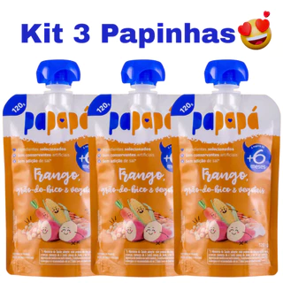 PAPAPA KIT 3UN - 1 SABOR - PAPINHA ORGANICA COM CARNE 120G em Oferta na Shopee