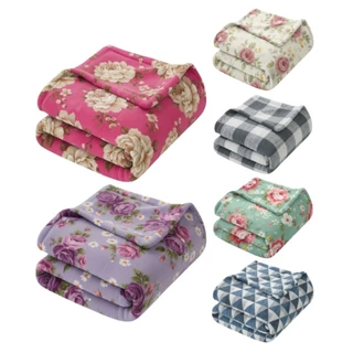 Kit Com 5 Cobertores Manta Casal Microfibra  Lisa ou Estampada em Oferta na Shopee