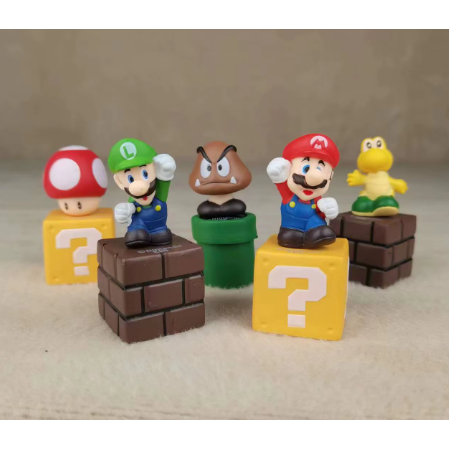 Kit 5 Bonecos Miniaturas Mario Bross Luigi Cogumelos Troopa Goomba em Oferta na Shopee