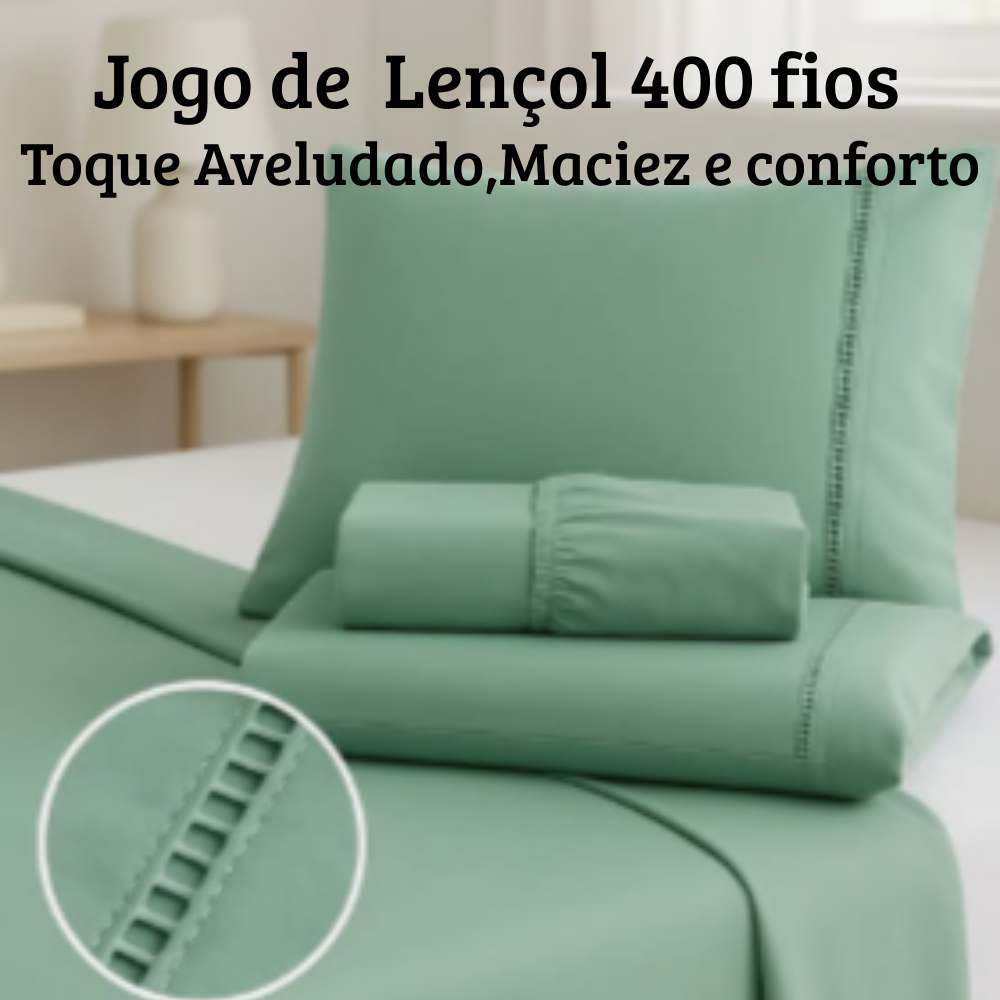 Jogo de Lençol 4 peças 400 Fios ,Cama Solteiro Casal Queen King ...