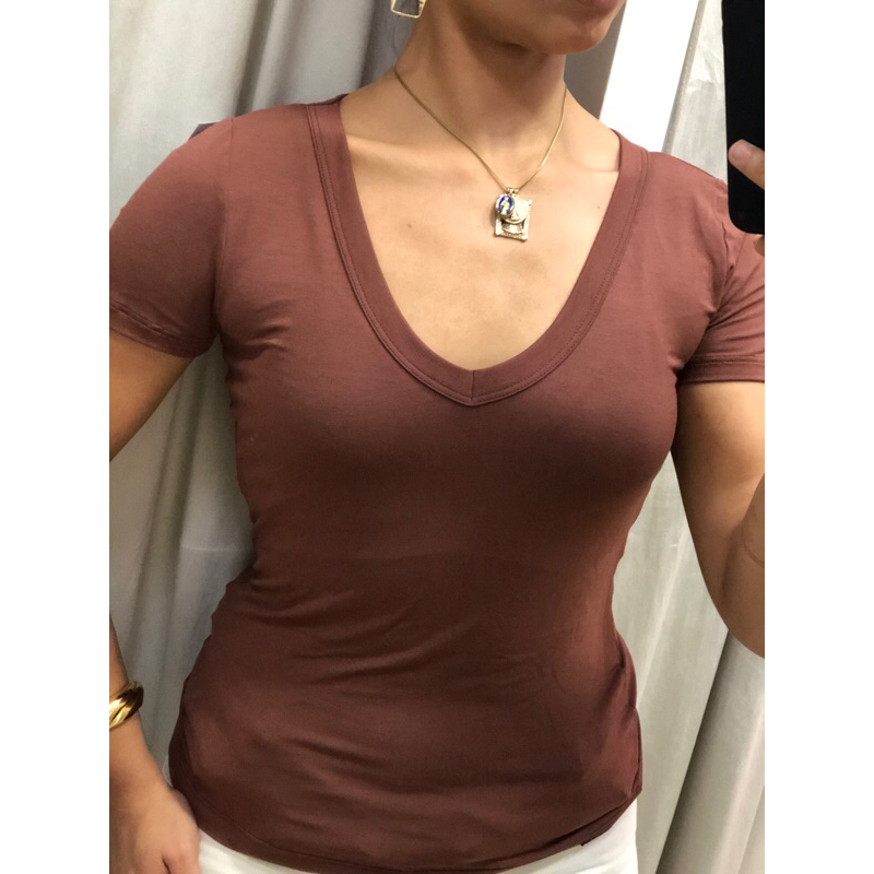 Blusa (baby look) Original K2b decote V | Shopee Brasil