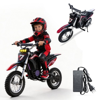 Moto Cross Elétrica Infantil 350W 3 Velocidades, Freio Hidráulico Luzes LED Bateria 36V/4.0Ah Pneu 12" Crianças 8+ em Oferta na Shopee