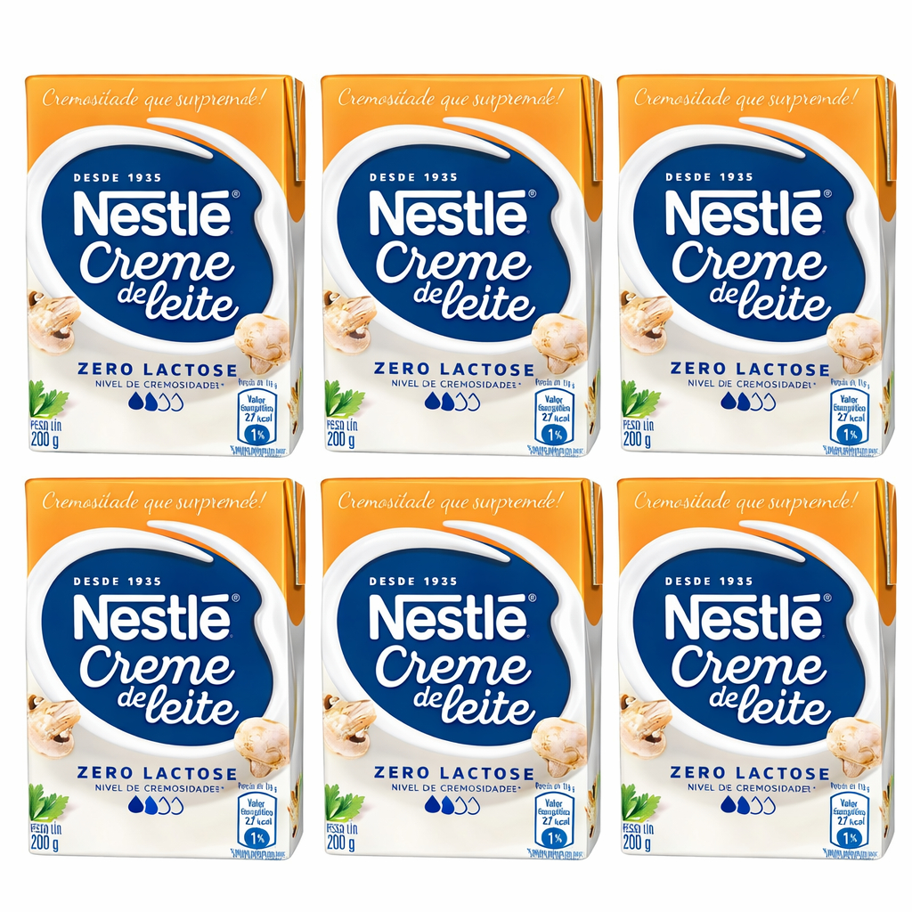 Creme de Leite Zero Lactose Nestlé 200g sem Glúten 6 unidades | Shopee ...
