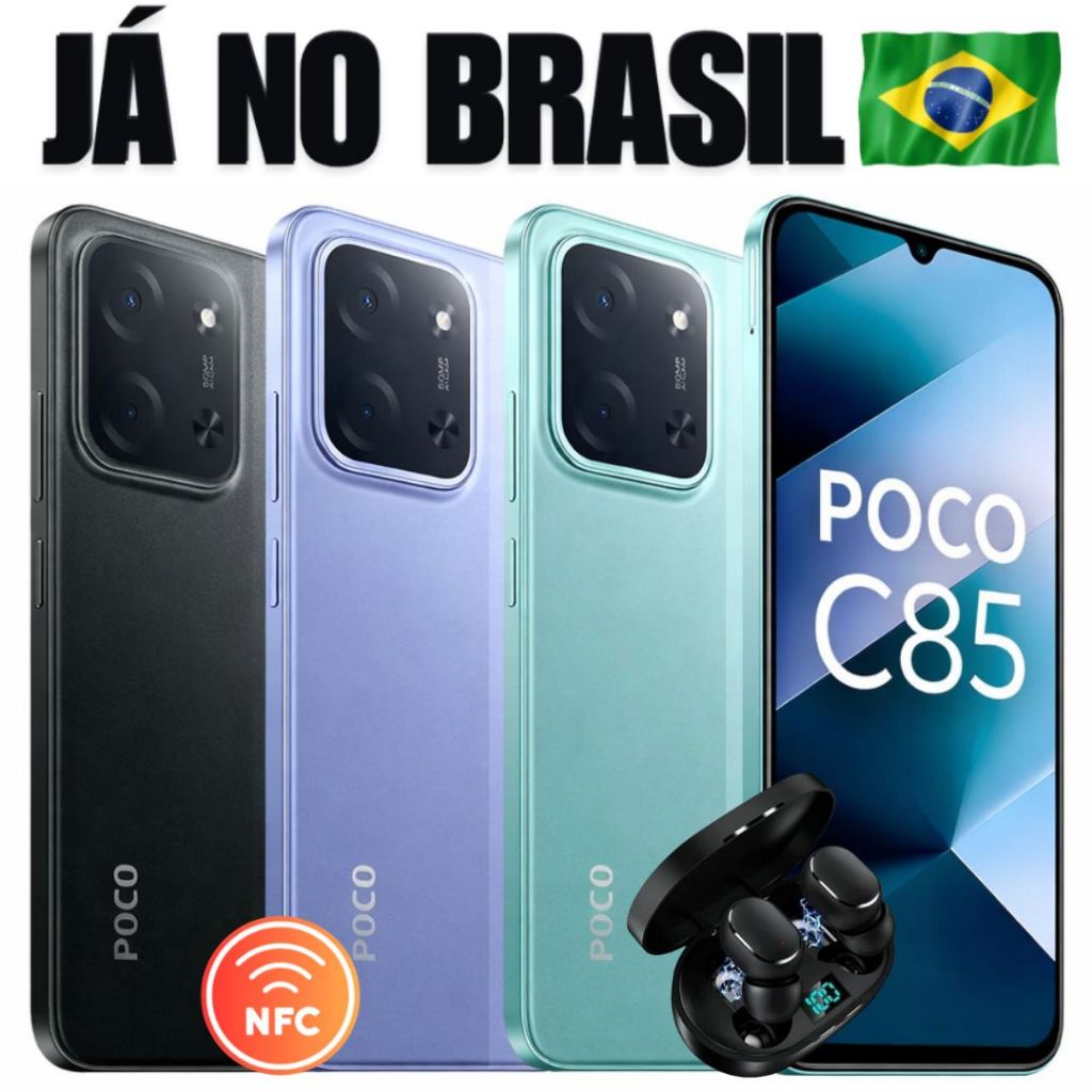 ☆pocona☆★　小物9点 Celular Poco C85 4G Com NFC 256/8GB 128/6GB Versão Global Dual