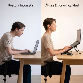 Suporte Notebook Ajustavel Dobrável Alumínio Ergonômico Mesa Home Office.