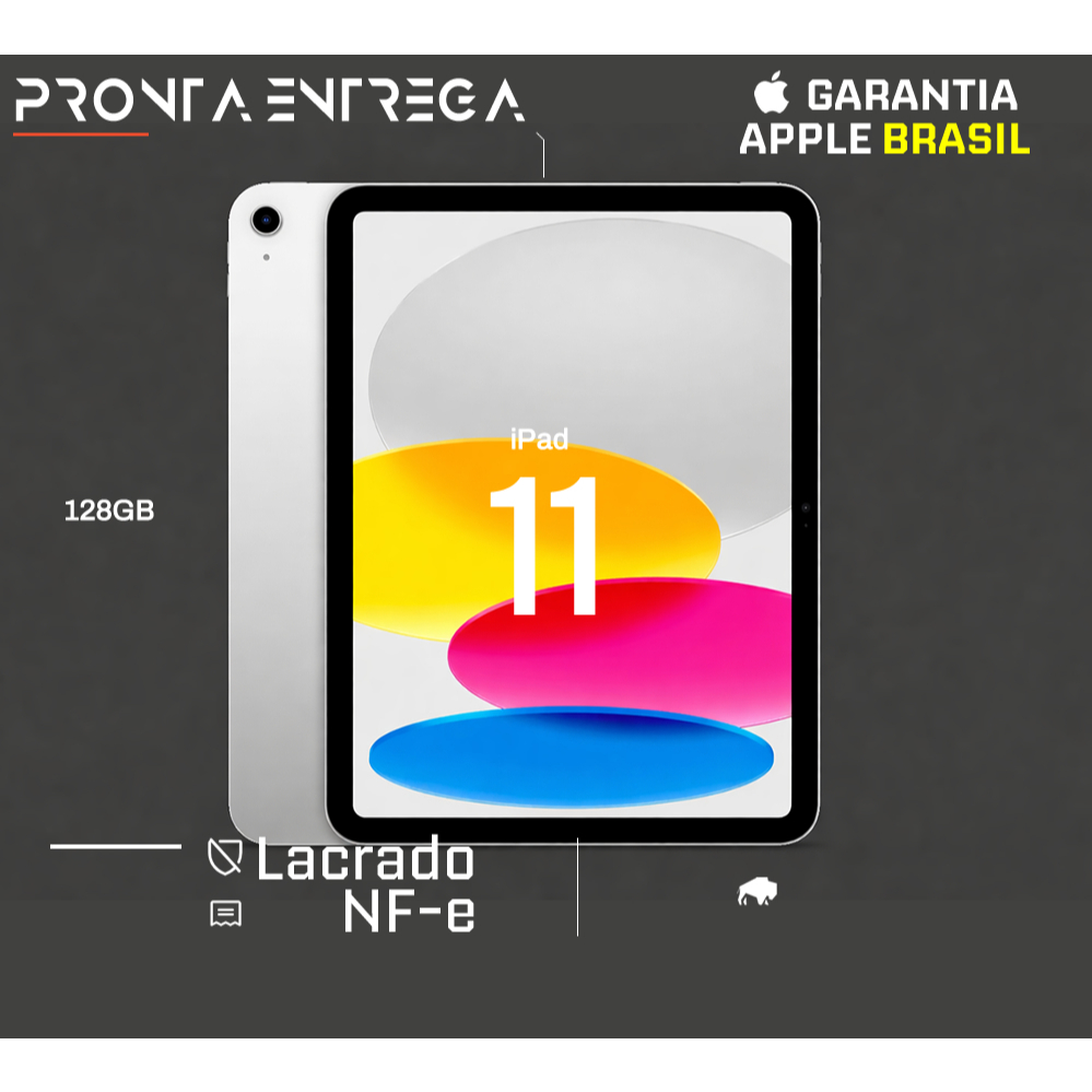 Apple iPad 11 128GB chip A16 Bionic 12MP Wi-Fi 6 USB-C Prateado