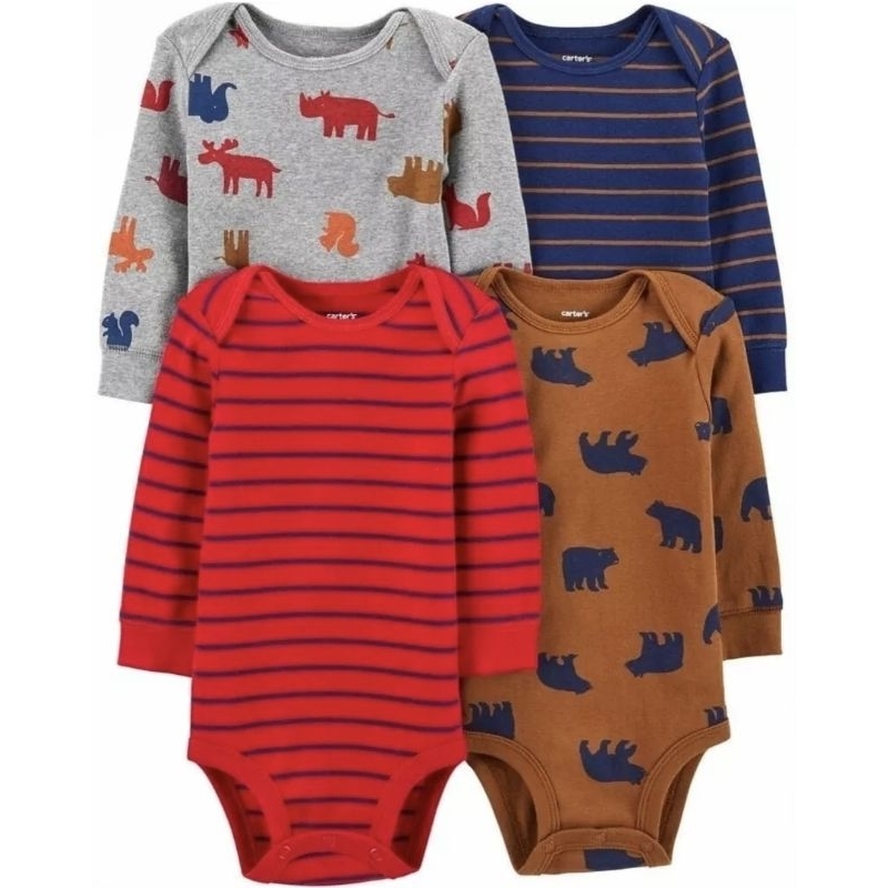 Kit Body Carters 4 peças menino RN em Oferta na Shopee