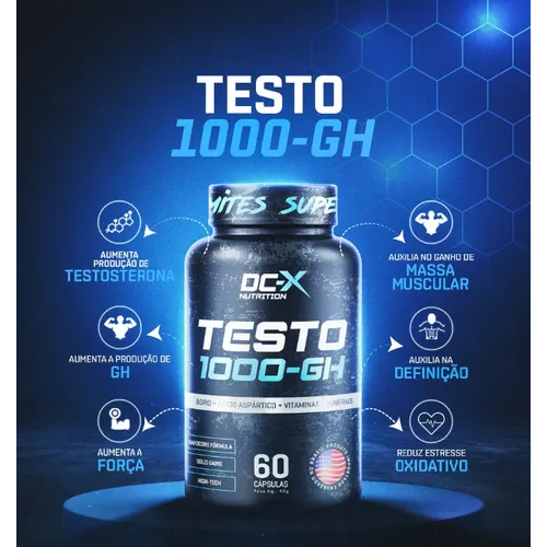 Testo 1000GH DCX - Aumenta Testosterona + GH -Ganho de Massa e Energia ...