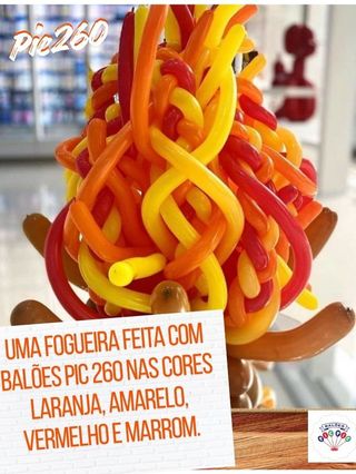 Balão PIC PIC Bola Bexiga Canudo Látex 260″ – Pacote com 25 Unidades