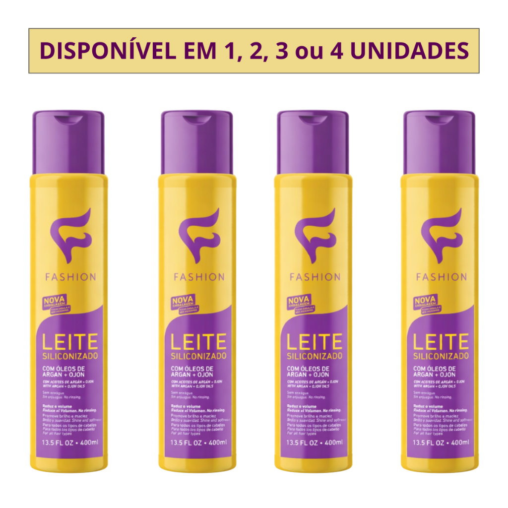 Leite Siliconizado Finalizador 400ml Fashion Cosméticos Com Óleo de Argan e Ojon