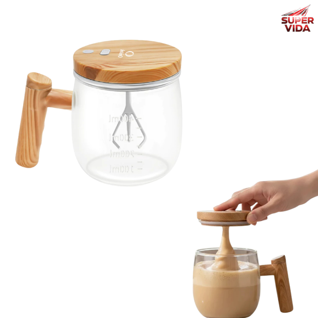 Copo Misturador Automático Portátil 400ml Elétrico Marrom Vi