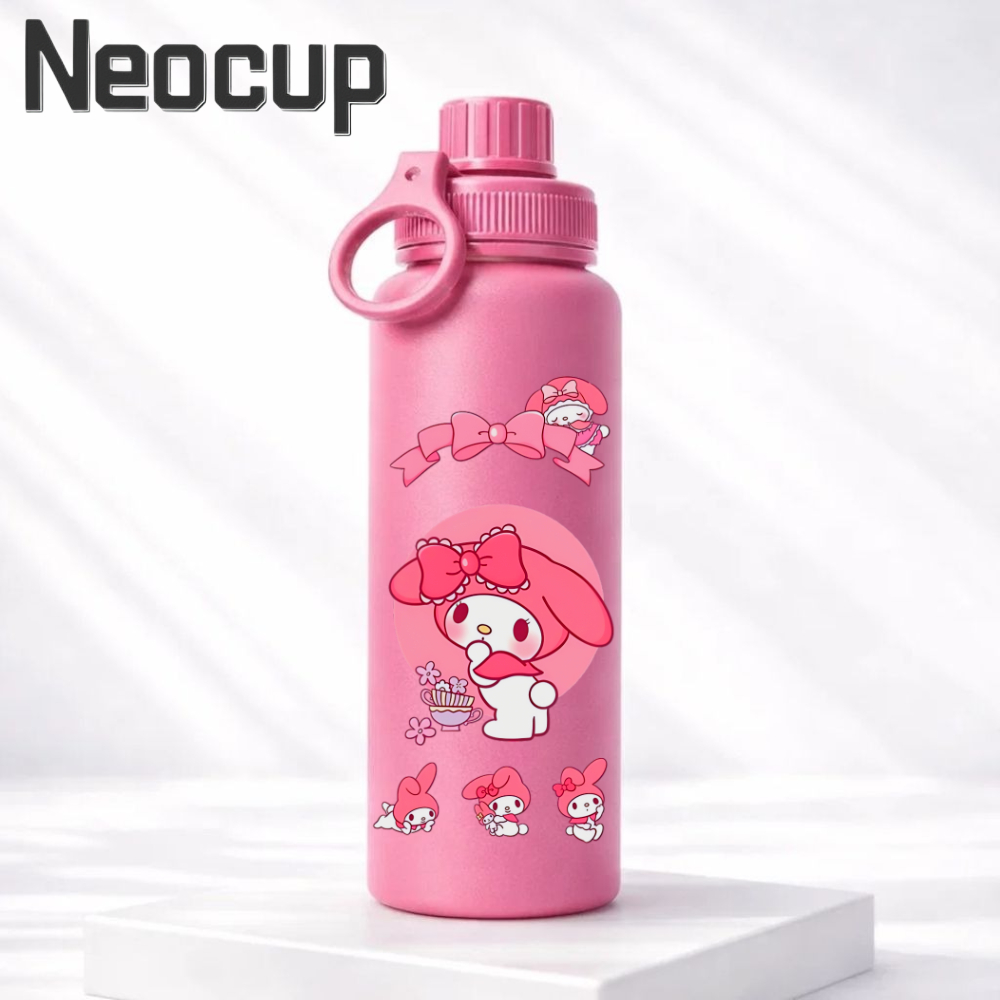 Garrafa Térmica aço inoxidável 304 SANRIO x MY MELODY com alça,com