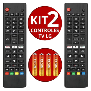 Controle Remoto LG Smart TV 4K LED LCD Com Pilhas e Atalho Netflix
