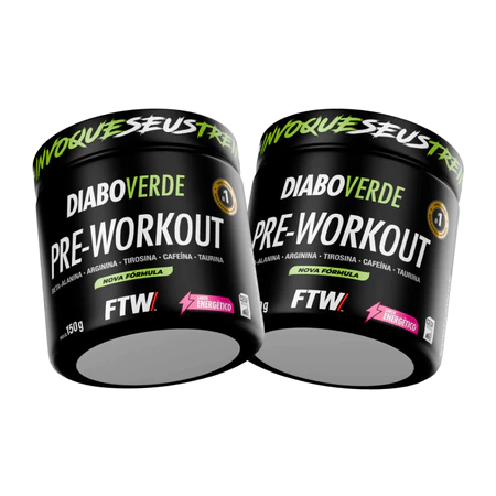 Kit 2x Pré Treino Diabo Verde Pre Workout 150g FTW