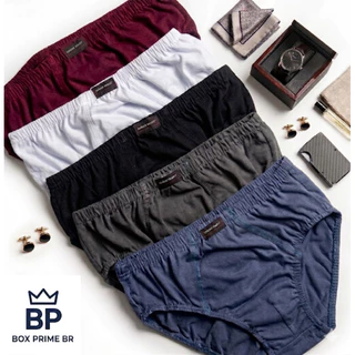 Kit 5,7 e 10 Cuecas Masculina slip em Algodão premium Cores avulsa tradicional P M G GG