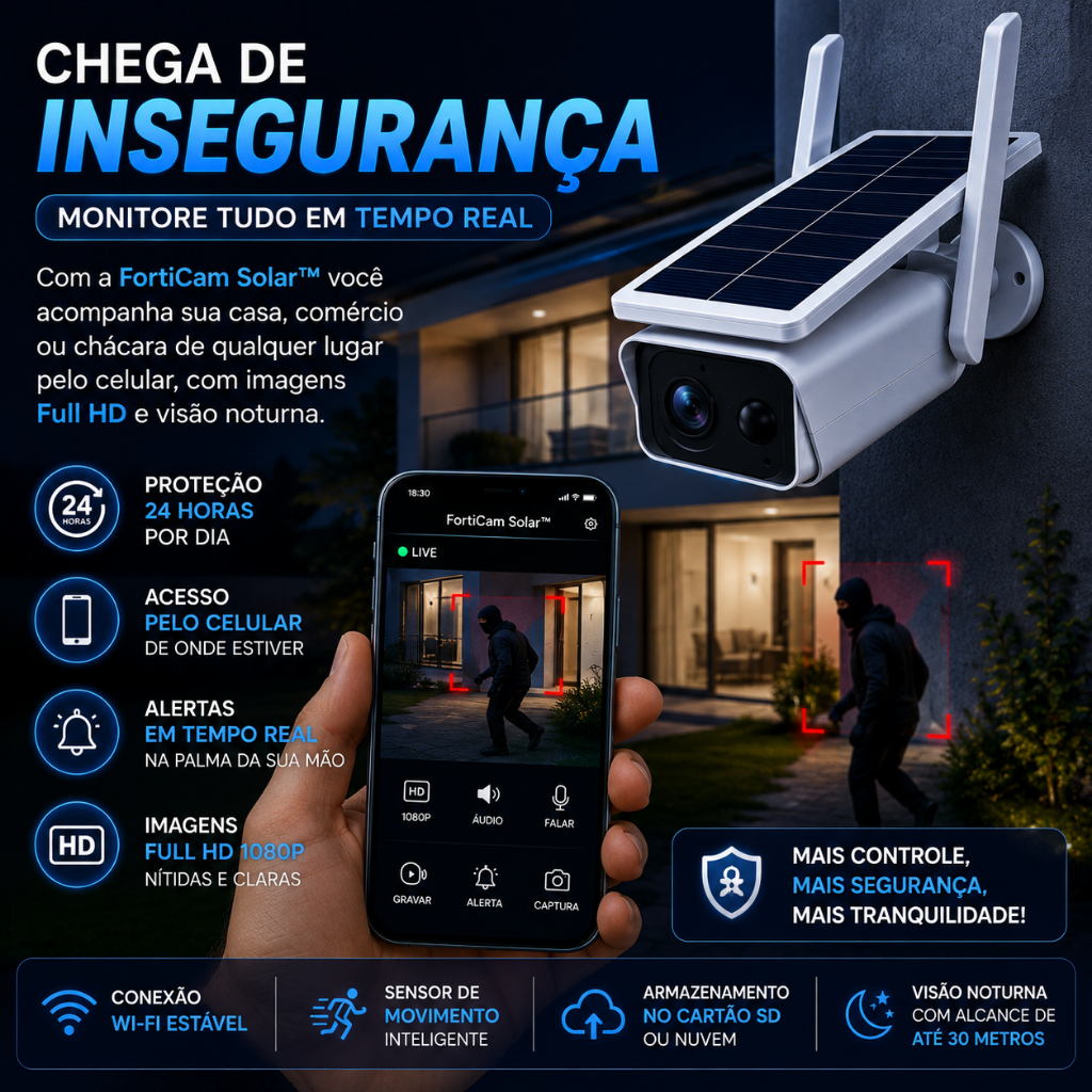 Câmera de Seg Ext Luz Solar Wi-Fi FullHD Resist Água 200W | Shopee Brasil