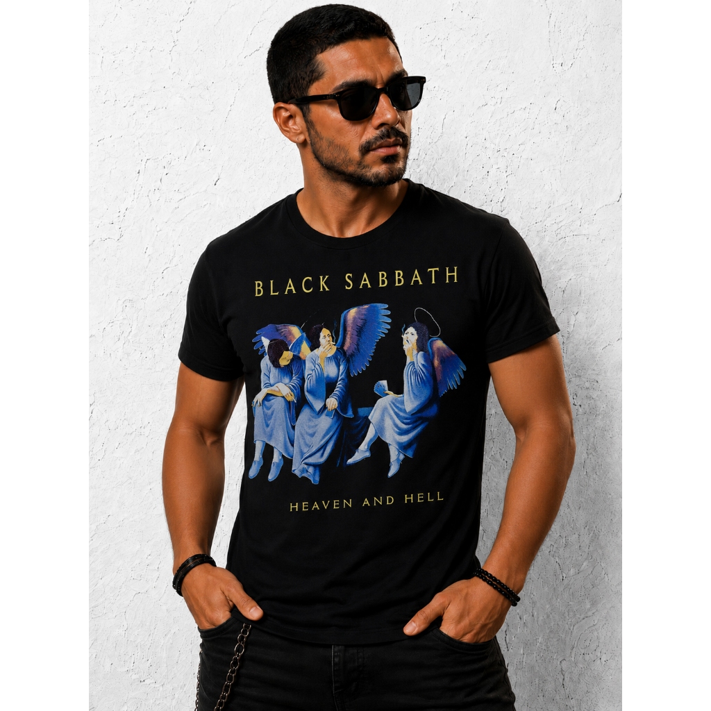 Camisa Black Sabbath Heaven And Hell Estampa Rock Premium | Shopee