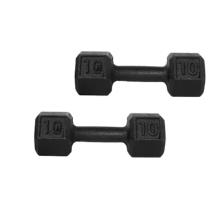 Par Halter Sextavado Pintado de 10kg - Peso Total 20kg