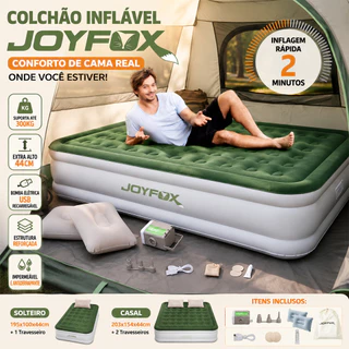 Colchão Inflável Casal Queen Com Bateria De Lítio Integrada 203*154*44cm Resistente E Confortável JOYFOX