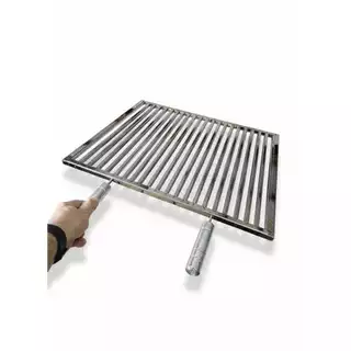 Grelha Parrilha Inox Com Cabo Central Reforçado Escolha Sua Medida de 30x50 a 75x50