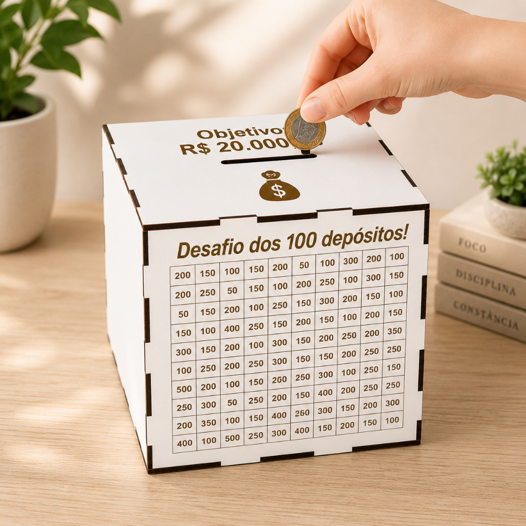 Cofre desafio Junte 1Mil/5Mil/10Mil/20Mil | Shopee Brasil