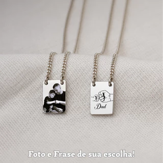 Escapulário Masculino Personalizado com Foto e Mensagem | Aço Inox Premium| Presente Dia dos Pais.