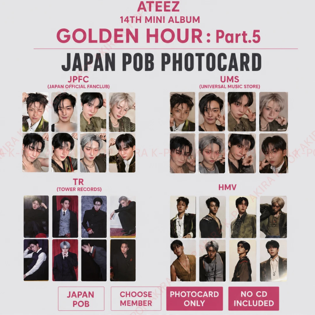 ATEEZ 14TH MINI ALBUM GOLDEN HOUR : Part.5 JAPAN POB PHOTO CARD