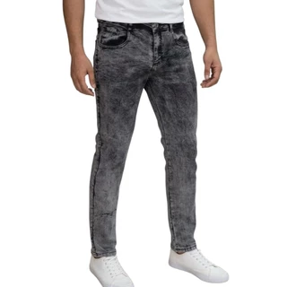 Calça Jeans Masculina Grafite Azul Preta Com Elastano Zíper Confortável