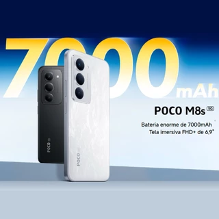 Celular Xiaomi Poco M8s 5G NFC Dual SIM Micro SD Tela 6.9” Camera 50MP 128GB 256GB Global