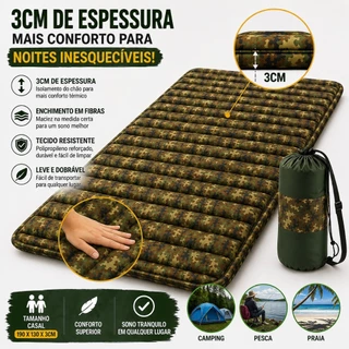 Colchonete Para Acampamento Camping Casal 190x130 Ou Solteiro 190x60 Escolha Sua Quantidade Colchão Retiro