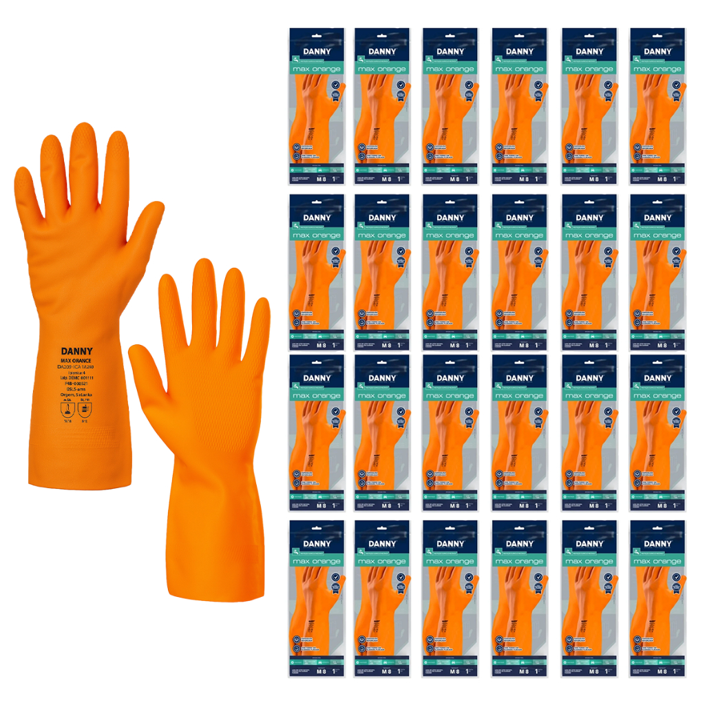 Luva EPI Latéx Reforçada Multiuso Para Limpeza Max Orange Ca 11.286 Epi