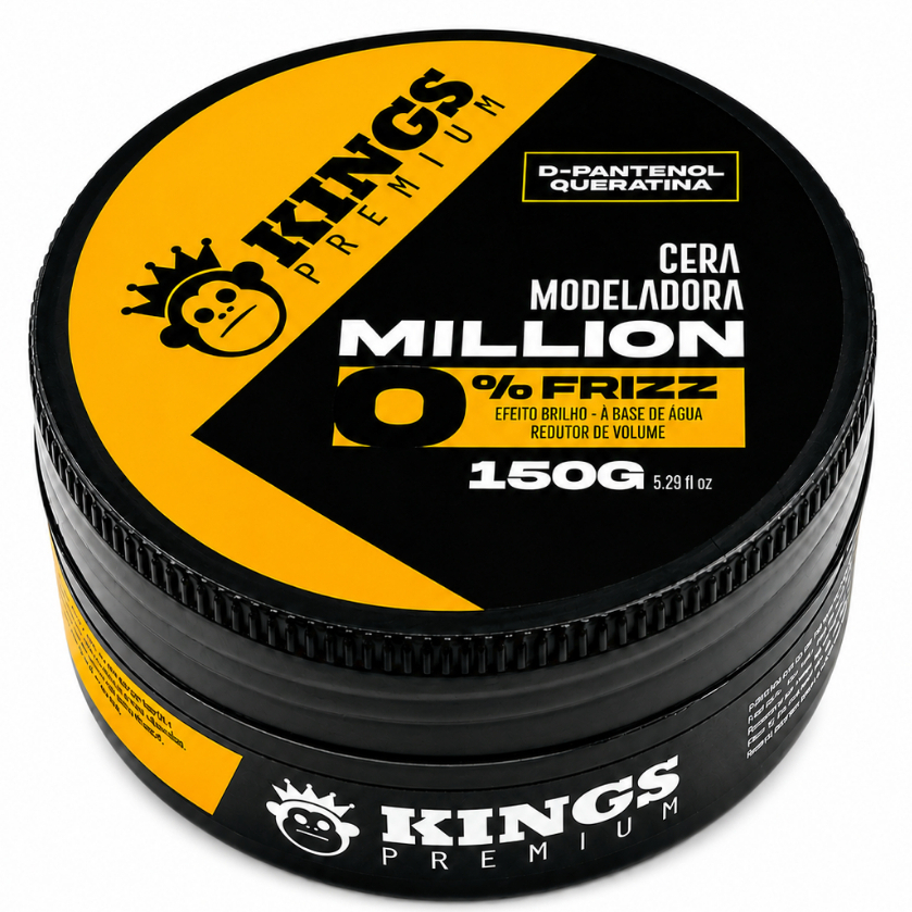 Pomada Cera Modeladora Million Kings 150g Antifrizz Efeito Brilho