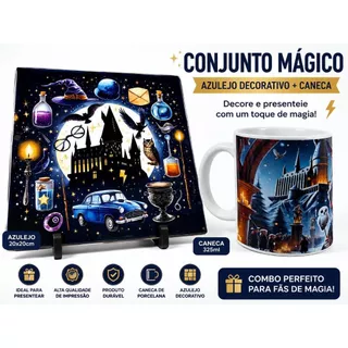Kit Caneca E Azulejo Harry Potter Personalizado Com Seu Nome