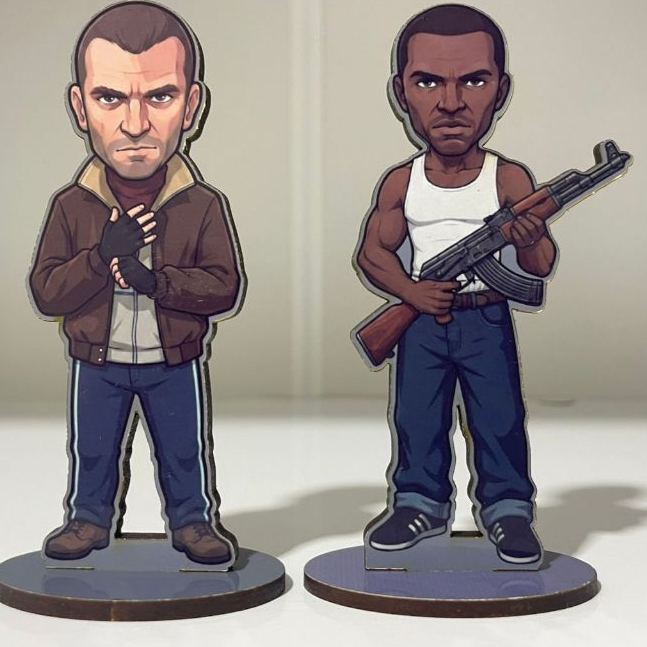 Totem GTA – Jason, Lucia, CJ, Trevor, Franklin, Michael e Niko – Decoração Gamer para Setup — imagem 5